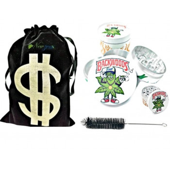 Newzenx Metal Herb Crusher White Backwoods Rick Monty Grinder | 42mm/4 Part, 1.6"