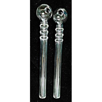 Newzenx Oil Meth Crystal Pipe Triple Rings Combo | 12mm/6"/2 Pcs | Pouch & Cleaner