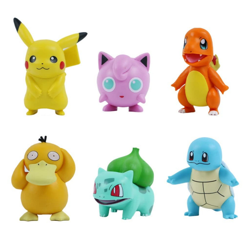 Pokimon Action Figure | Miniature Toy Doll | 10 cm Special Edition (Pack of 6)