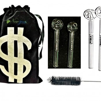 Newzenx Oil Meth Crystal Pipe | 7mm/4 Inch/4 Pcs Pyrex Printed Glass Combo