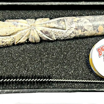 Newzenx Handcrafted Sadhu Baba Hookah Chillum Leaf | 6" | Pipe Cleaner & Herb Crusher