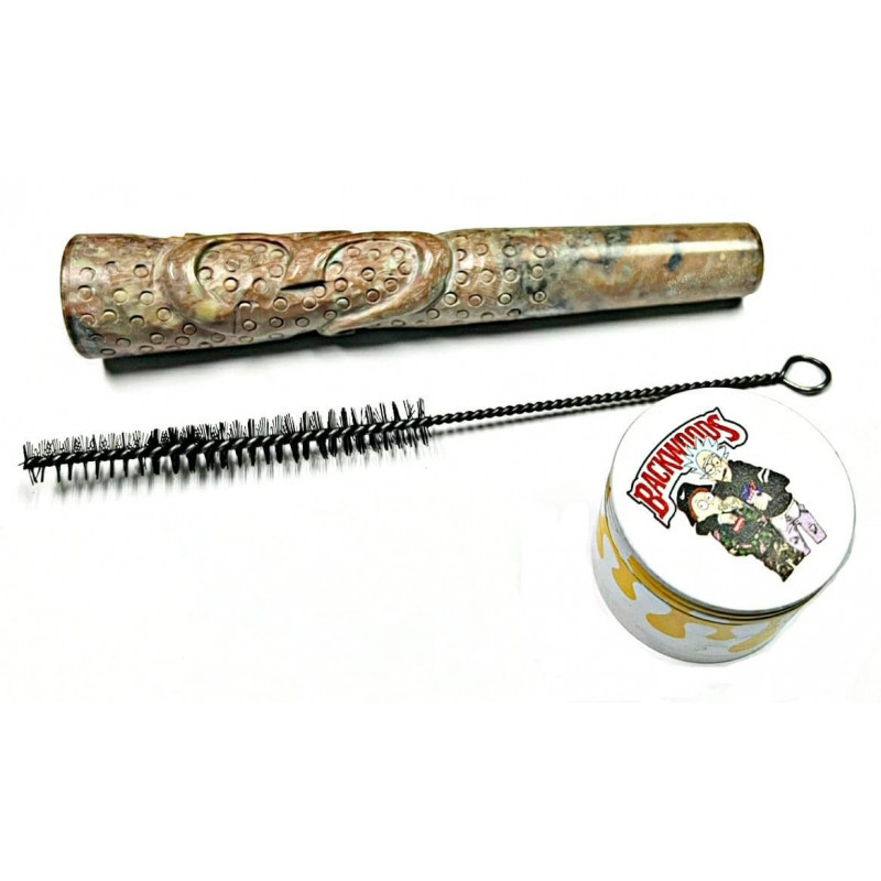 Newzenx 6" Stone Carved Hookah Chillum | Handcrafted | Herb Crusher