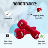 Red Dumbbell Plush Toys for Puppies, Dogs | Soft Squeaky Toys