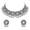 Ethnic Silver Oxidized Traditional Afghani Choker Necklace Jewellery Set for Women