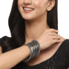 Oxidised Silver-Plated Textured Bangles Jewellery Set for Girls and Women (2.4 Inch) Oxidised Silver-Plated Textured Bangles Jewellery Set for Girls and Women (2.4 Inch)