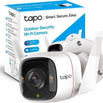 TP-Link Tapo C325WB 2K QHD ColorPro Wi-Fi Outdoor Camera | Daylight Clarity at Night | Person/Pet/Vehicle Detection | Local/Cloud Storage | Built-in Siren