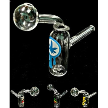 Newzenx Glass Oil Burner Meth/Honey Crystal Bong | 2.5 Inch/OD-22mm | Pouch & Accessories