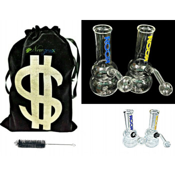 Newzenx Mini Glass ROOR Meth Crystal Oil Bong 5" | Water Pipe Bong | Pouch & Pipe Cleaner