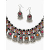 Fancy Oxidized Traditional Oxidised Earrings Necklace Jewellery Set for Women