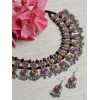 Fancy Oxidized Traditional Oxidised Earrings Necklace Jewellery Set for Women