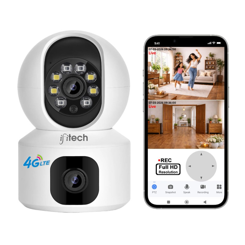 IFITech HD 1080p Smart Wi-Fi CCTV Home Security Camera | 360 degree Smart Bulb Camera | 256GB SD Card Support | Perfect for Office & Home Monitoring