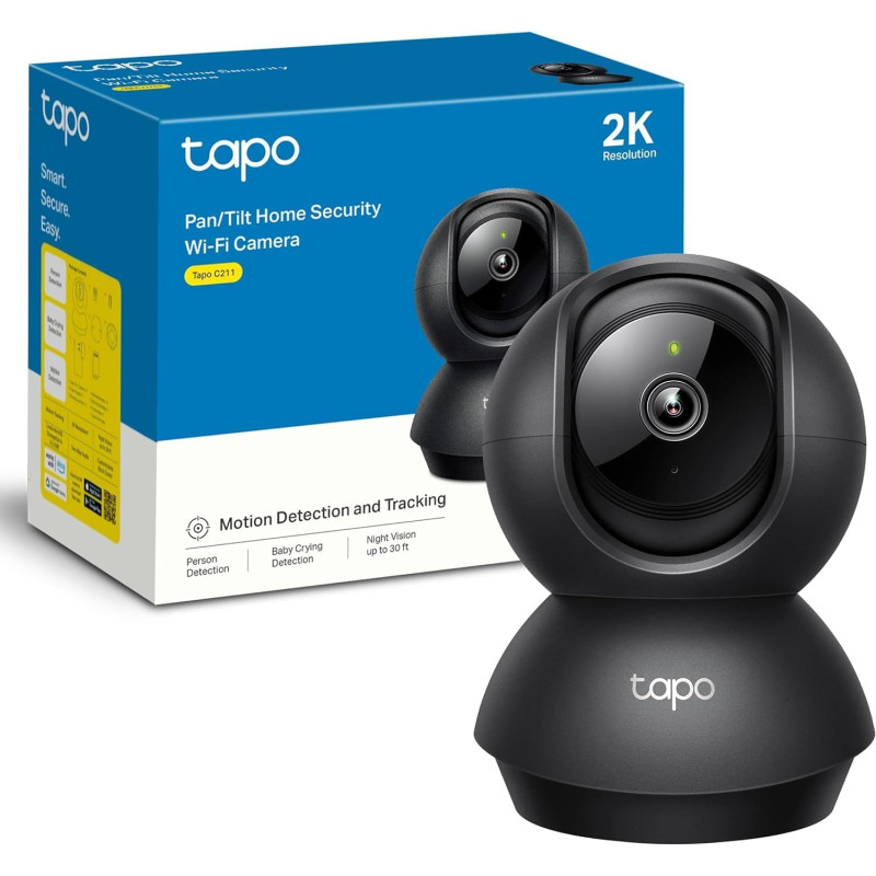 TP-Link Tapo C211 2K Security Camera | Motion Detection (Black)