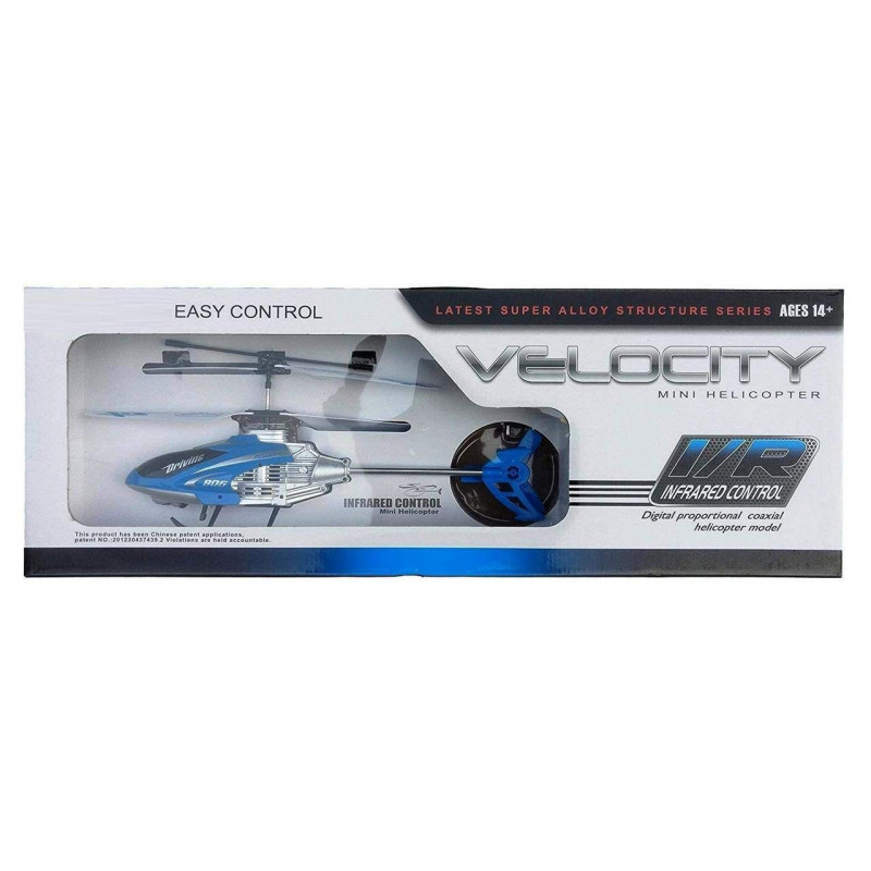 Velocity Remote Control Helicopter with Infrared Sensors | Unbreakable Blades Chargeable Helicoptor Toy for Kids