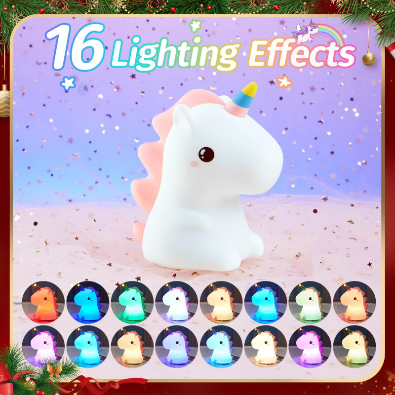 Unicorn Night Light Lamp | 16 Colors Changing & Remote Control | Rechargeable Lamp for Girls, Kids, Teens Gift Unicorn Night Light Lamp | 16 Colors Changing & Remote | Chargeable Lamp