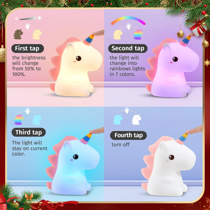Unicorn Night Light Lamp | 16 Colors Changing & Remote Control | Rechargeable Lamp for Girls, Kids, Teens Gift Unicorn Night Light Lamp | 16 Colors Changing & Remote | Chargeable Lamp