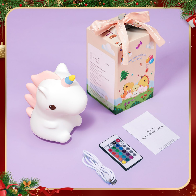 Unicorn Night Light Lamp | 16 Colors Changing & Remote Control | Rechargeable Lamp for Girls, Kids, Teens Gift Unicorn Night Light Lamp | 16 Colors Changing & Remote | Chargeable Lamp