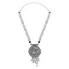 Ethnic Silver Oxidised Radha Krishna Design Long Necklace Jewellery Set