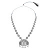 Ethnic Silver Oxidised Floral Design Ghungroo Long Necklace Jewellery With Earrings Set