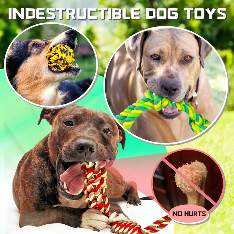 Dog Chew Cotton Rope Toys - 7 Pack Combo for Dogs & Puppies Dog Chew Cotton Rope Toys - 7 Pack Combo for Dogs & Puppies