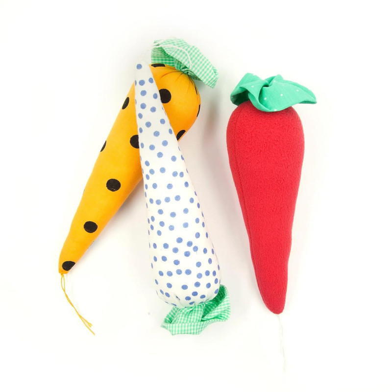 Premium Carrots Plush Toy for Dogs & Cats | Squeaker Inside - Set of 3 Premium Carrots Plush Toy for Dogs & Cats | Squeaker Inside - Set of 3