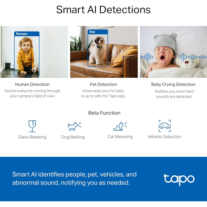 TP-Link Tapo C220 2K CCTV Security Camera | Pan/Tilt | Motion Detection