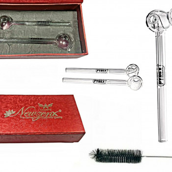 Newzenx Oil Meth Crystal Pipe 5 Inch PYREX GLASS Combo | 10mm/5"/2 Pcs Pack | Pipe Cleaner