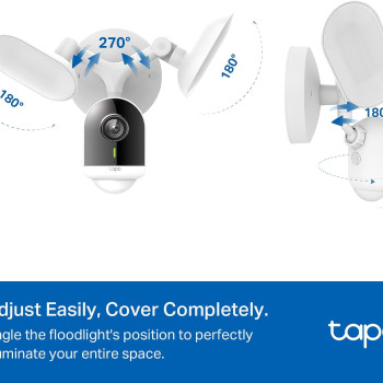 TP-Link Tapo C720 2K+ Outdoor Wired Floodlight Security Camera | 2800 Lm Dimmable, Motion Activated, Person & Vehicle Alert, 24/7 Recording, Local & Cloud Storage