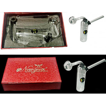 Newzenx 5 Inch Pyrex Glass Oil Burner Water Pipe Bong With Gift Box | Transparent