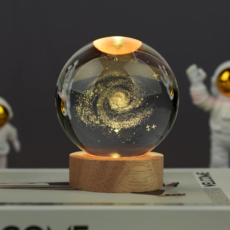 Desidiya Universe Crystal Ball Night Light,2.4 Inch Glass Ball Night LED Lamp with Woodern Base,Decorations Gifts for Men,Women,Kids,Boys,Girls,Teens Desidiya Universe Crystal Ball Night Light,2.4 Inch Glass Ball Night LED Lamp with Woodern Base,Decorations Gifts for Men,Women,Kids,Boys,Girls,Teens