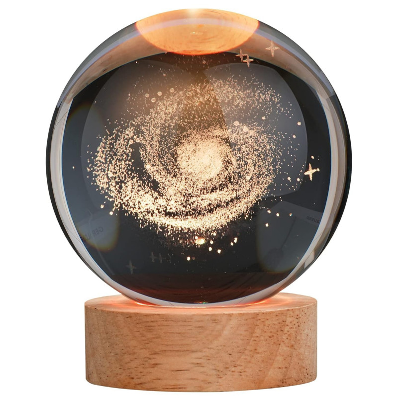 Desidiya Universe Crystal Ball Night Light,2.4 Inch Glass Ball Night LED Lamp with Woodern Base,Decorations Gifts for Men,Women,Kids,Boys,Girls,Teens Desidiya Universe Crystal Ball Night Light,2.4 Inch Glass Ball Night LED Lamp with Woodern Base,Decorations Gifts for Men,Women,Kids,Boys,Girls,Teens