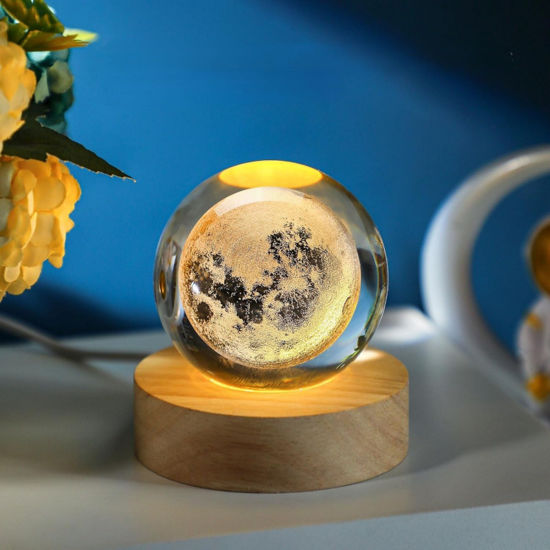 Desidiya Universe Crystal Ball Night Light,2.4 Inch Glass Ball Night LED Lamp with Woodern Base,Decorations Gifts for Men,Women,Kids,Boys,Girls,Teens Desidiya Universe Crystal Ball Night Light,2.4 Inch Glass Ball Night LED Lamp with Woodern Base,Decorations Gifts for Men,Women,Kids,Boys,Girls,Teens