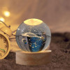 Desidiya Universe Crystal Ball Night Light,2.4 Inch Glass Ball Night LED Lamp with Woodern Base,Decorations Gifts for Men,Women,Kids,Boys,Girls,Teens