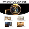 Desidiya Universe Crystal Ball Night Light,2.4 Inch Glass Ball Night LED Lamp with Woodern Base,Decorations Gifts for Men,Women,Kids,Boys,Girls,Teens