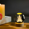 Desidiya Universe Crystal Ball Night Light,2.4 Inch Glass Ball Night LED Lamp with Woodern Base,Decorations Gifts for Men,Women,Kids,Boys,Girls,Teens