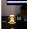 Desidiya Universe Crystal Ball Night Light,2.4 Inch Glass Ball Night LED Lamp with Woodern Base,Decorations Gifts for Men,Women,Kids,Boys,Girls,Teens