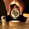Desidiya Universe Crystal Ball Night Light,2.4 Inch Glass Ball Night LED Lamp with Woodern Base,Decorations Gifts for Men,Women,Kids,Boys,Girls,Teens