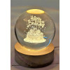 Desidiya Universe Crystal Ball Night Light,2.4 Inch Glass Ball Night LED Lamp with Woodern Base,Decorations Gifts for Men,Women,Kids,Boys,Girls,Teens