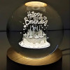 Desidiya Universe Crystal Ball Night Light,2.4 Inch Glass Ball Night LED Lamp with Woodern Base,Decorations Gifts for Men,Women,Kids,Boys,Girls,Teens