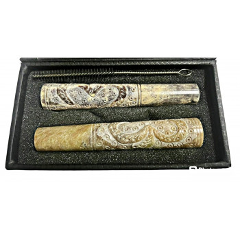 Newzenx Stone Carved Handcrafted Hookah Chillum 5" | 2 Pcs Combo