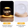 CPENSUS 3D Galaxy Crystal Ball Night Lamp,Solar System, USB Table Colorful LED Wooden Crystal Ball for Home Decoration Birthday Gift for Teens Boys and Girls (Dolphin with Moon)