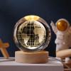 CPENSUS 3D Galaxy Crystal Ball Night Lamp,Solar System, USB Table Colorful LED Wooden Crystal Ball for Home Decoration Birthday Gift for Teens Boys and Girls (Dolphin with Moon)