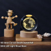 CPENSUS 3D Galaxy Crystal Ball Night Lamp,Solar System, USB Table Colorful LED Wooden Crystal Ball for Home Decoration Birthday Gift for Teens Boys and Girls (Dolphin with Moon)