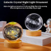 CPENSUS 3D Galaxy Crystal Ball Night Lamp,Solar System, USB Table Colorful LED Wooden Crystal Ball for Home Decoration Birthday Gift for Teens Boys and Girls (Dolphin with Moon)