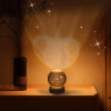 CPENSUS 3D Galaxy Crystal Ball Night Lamp,Solar System, USB Table Colorful LED Wooden Crystal Ball for Home Decoration Birthday Gift for Teens Boys and Girls (Dolphin with Moon)