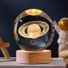 CPENSUS 3D Galaxy Crystal Ball Night Lamp,Solar System, USB Table Colorful LED Wooden Crystal Ball for Home Decoration Birthday Gift for Teens Boys and Girls (Dolphin with Moon)