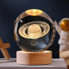 CPENSUS 3D Galaxy Crystal Ball Night Lamp,Solar System, USB Table Colorful LED Wooden Crystal Ball for Home Decoration Birthday Gift for Teens Boys and Girls (Dolphin with Moon)