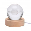 CPENSUS 3D Galaxy Crystal Ball Night Lamp,Solar System, USB Table Colorful LED Wooden Crystal Ball for Home Decoration Birthday Gift for Teens Boys and Girls (Dolphin with Moon)