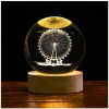 CPENSUS 3D Galaxy Crystal Ball Night Lamp,Solar System, USB Table Colorful LED Wooden Crystal Ball for Home Decoration Birthday Gift for Teens Boys and Girls (Dolphin with Moon)
