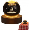 CPENSUS 3D Galaxy Crystal Ball Night Lamp,Solar System, USB Table Colorful LED Wooden Crystal Ball for Home Decoration Birthday Gift for Teens Boys and Girls (Dolphin with Moon)