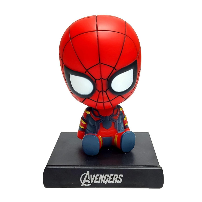 Spiderman Bobble Head Action Figure | Limited Edition with Mobile Holder for Office Desk